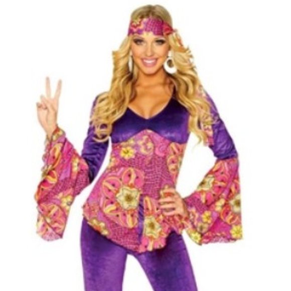 Costume Culture Pants - Halloween Hippie Costume; Women's Flower Power